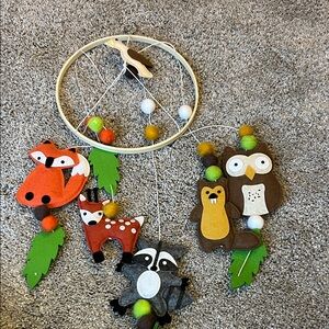 Woodland Friends Felt Baby Mobile - Brown, Orange, Green